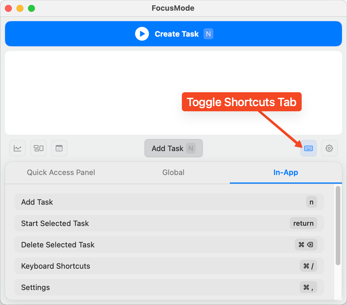 Access shortcuts instantly